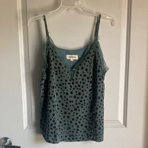 Listicle Green and Black Animal Print Camisole